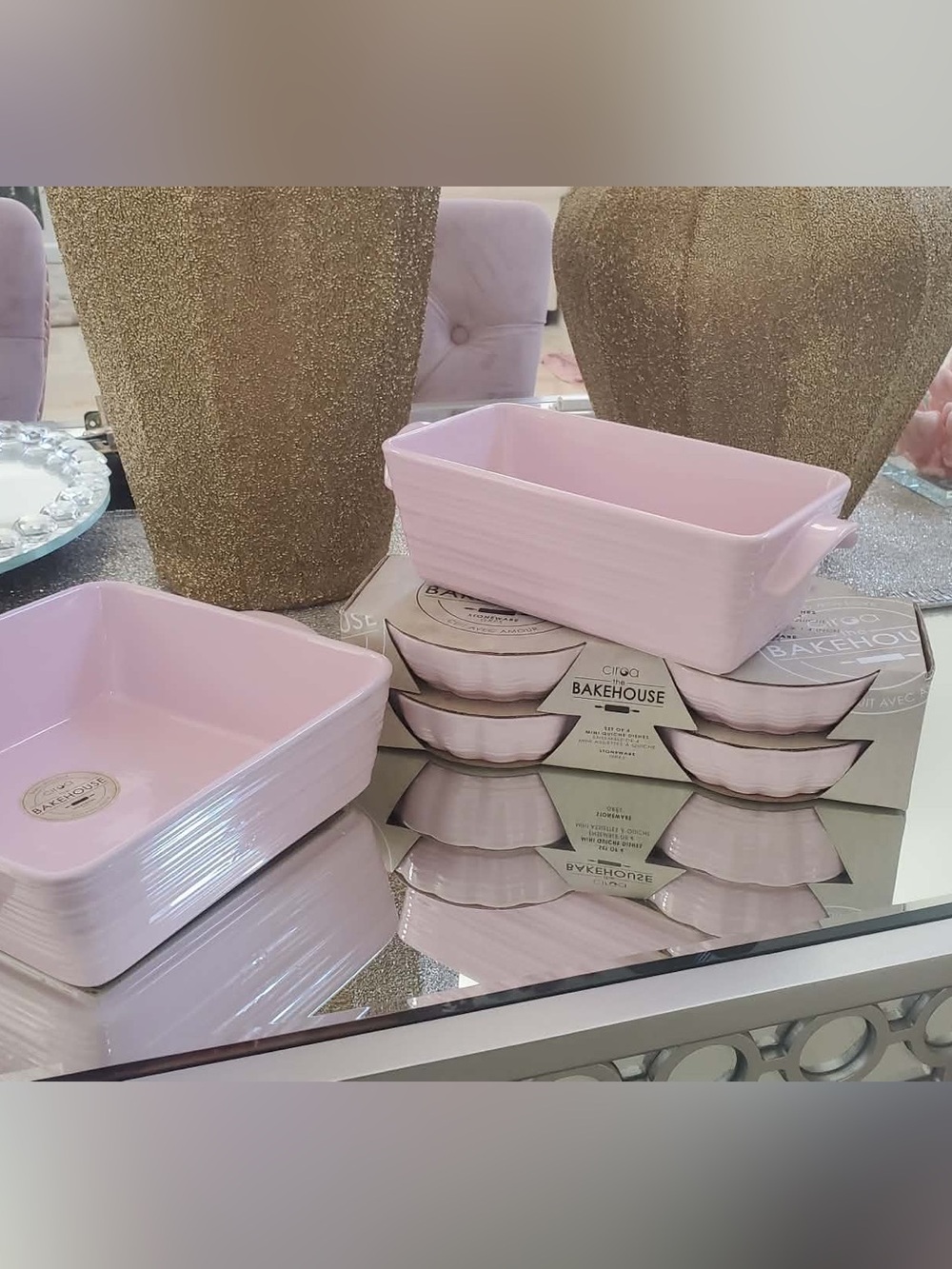 NWT Pastel pink bakeware Bundle 6 pcs